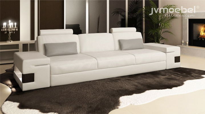 Moderne luxe designerbankstel 3-zits meubel gestoffeerd textiel witte banken xxl grote