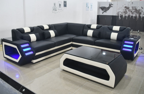 Moderne hoekbank bank zitkussen hoekbank bekleding lederen designbank