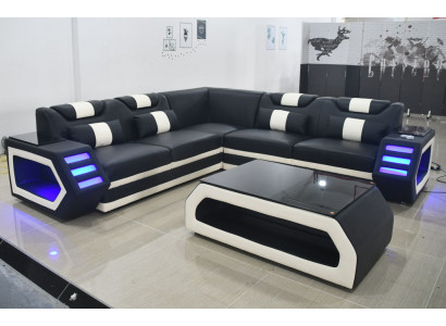 Moderne hoekbank bank zitkussen hoekbank bekleding lederen designbank