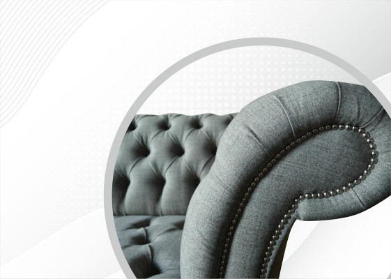 xxl Grote bank Chesterfield 265cm gestoffeerde banken 4-zits textiel modern.  xxl Grote Chesterfield-bank 265cm gestoffeerde banken 4-zits textiel modern.