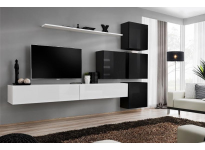 Moderne wand woonkamer plank wandkast wit luxe inrichting designer compleet