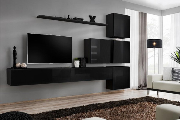 Woonkamerset wandplank dressoir wandmeubels wandkast compleet 7-delig. Nieuw