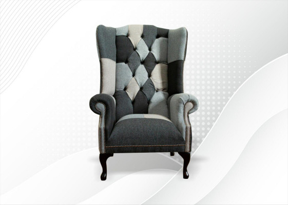 Luxe gestoffeerde klassieke Chesterfield fauteuil 1-zitter oorfauteuil éénzitter nieuw