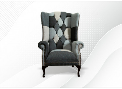 Luxe gestoffeerde klassieke Chesterfield fauteuil 1-zitter oorfauteuil éénzitter nieuw