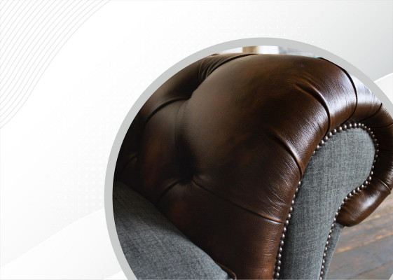 Driepersoonsbank Bekleding Design Bankstel 3-zits Banken Kamer Bruin 220cm
