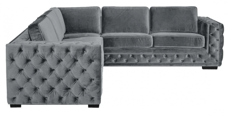 Hoekbank Grijs Hoeken Fluweel Meubeldesign Woonlandschap Bankstel Hoekcombinatie Bekleding