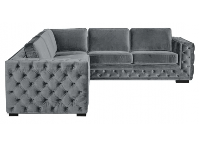 Hoekbank Grijs Hoeken Fluweel Meubeldesign Woonlandschap Bankstel Hoekcombinatie Bekleding