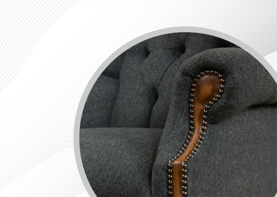 Stoel 1x Woonkamer Gestoffeerde Fauteuil TV Lounge Textiel Zit Fauteuil