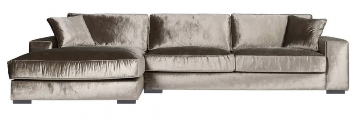 Bruine hoekbank van stof Woonkamer Design Bankstellen Bekleding Bank Banken Italiaans