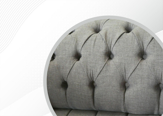 Grijze Chesterfield sofa bank stoffen lederen bank fluwelen set