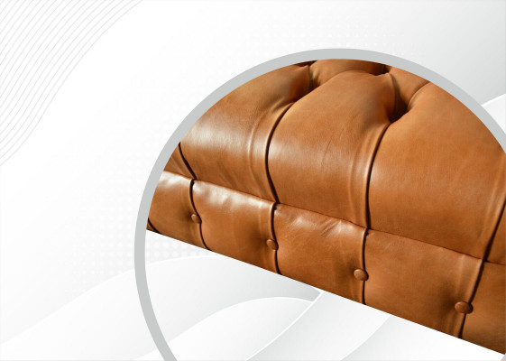 Chesterfield Design Luxe Gestoffeerde Bank Sofa Zitmeubel Textiel Garnituur Leer
