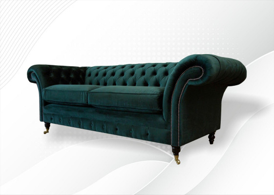 Klassieke Chesterfield bank Beklede Sofa Sofas Fluweel 3-zits Chester