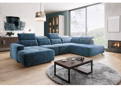 U-vorm bank woonlandschap hoekbank bank moderne designbank textiel stof