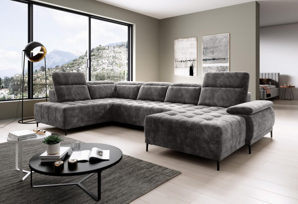 Sofa Bed-functie Bank Textiel Sofa Woonlandschap Leder Ontwerp Hoekbank U-vorm