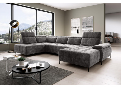 Sofa Bed-functie Bank Textiel Sofa Woonlandschap Leder Ontwerp Hoekbank U-vorm