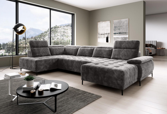 Sofa Bed-functie Bank Textiel Sofa Woonlandschap Leder Ontwerp Hoekbank U-vorm