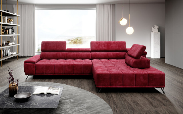 Eckbank L-vorm Bank Woonlandschap Hoekbank Meubelontwerp Modern Textiel Nieuw