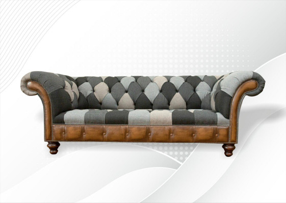 Chesterfield Meerkleurig 3-zitsbank Driepersoons Ontwerp Banken Bekleding Textiel