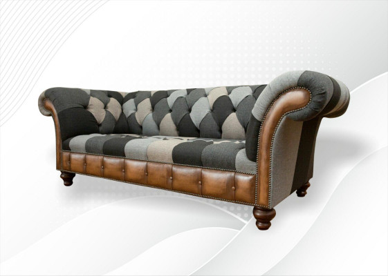 Chesterfield Meerkleurig 3-zitsbank Driepersoons Ontwerp Banken Bekleding Textiel