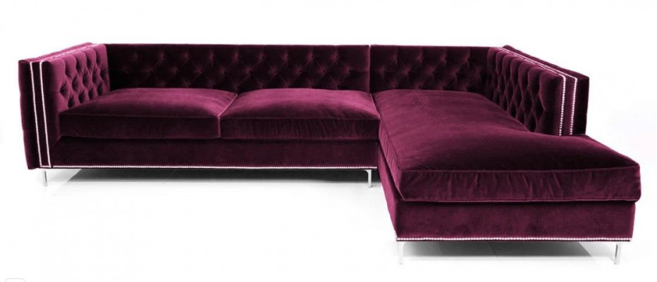 Hoekbank Blauw Woonlandschap XXL Meubelontwerp Bank Hoekopstelling Bekleding Groot Chesterfield.