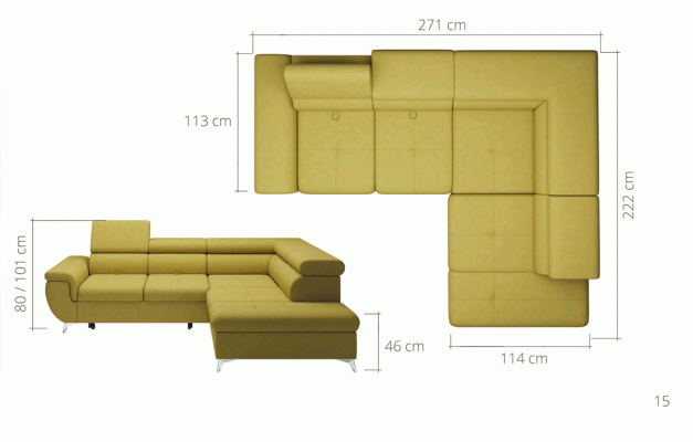 Stof L-vorm bank woonlandschap hoekbank set decor modern design bankstel