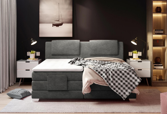 Textiel Design Bed Dubbele Bedden Luxe Huwelijk Boxspring Hotel Matras Slaapkamer