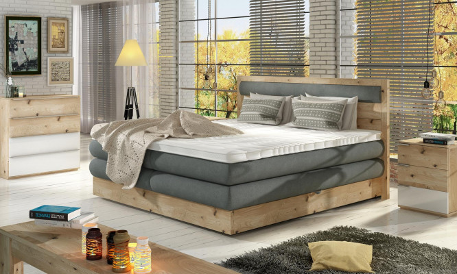 Houten bed Huwelijksbedontwerp Gestoffeerd slaapkamer 180x200 Italiaanse stijl meubels