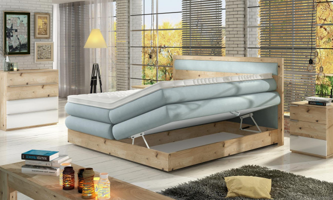 Houten bed Huwelijksbedontwerp Gestoffeerd slaapkamer 180x200 Italiaanse stijl meubels