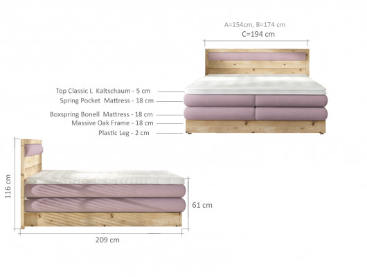 Houten bed Huwelijksbedontwerp Gestoffeerd slaapkamer 180x200 Italiaanse stijl meubels