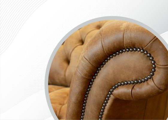 Chesterfield 4-zits Lichtbruin Modern Design Bank Leer Bankstel Creatief Meubilair