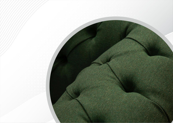 Chesterfield 4-zitter Donkergroene Woonkamer Designbank Grote Stoffen Bank
