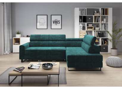 Groene hoekbank van textiel bankstel moderne bank woonlandschap L-vorm