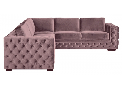Hoekbank Rosa Fluweel Woonlandschap Bank Hoekset Bekleding Oudroze Meubel Design