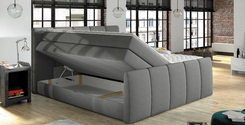 BOXSPRINGBED ONTWERP BED TOPPER BINNENVERING DUBBEL BED BEKLEED BED MET BEDKIST