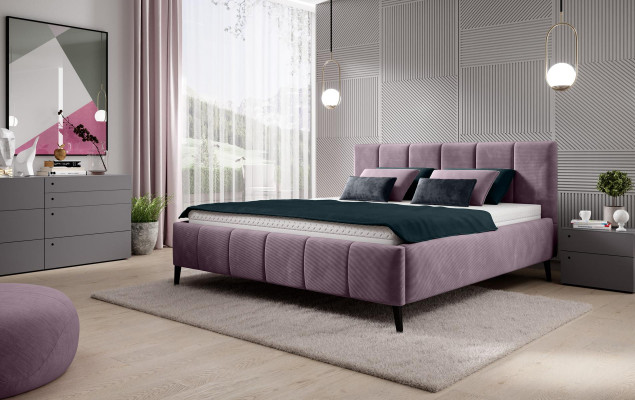 Bed Slaapkamer Bedden 180x200 Gestoffeerd bed Design Dubbel Hotel Meubels Fluweel Nieuw