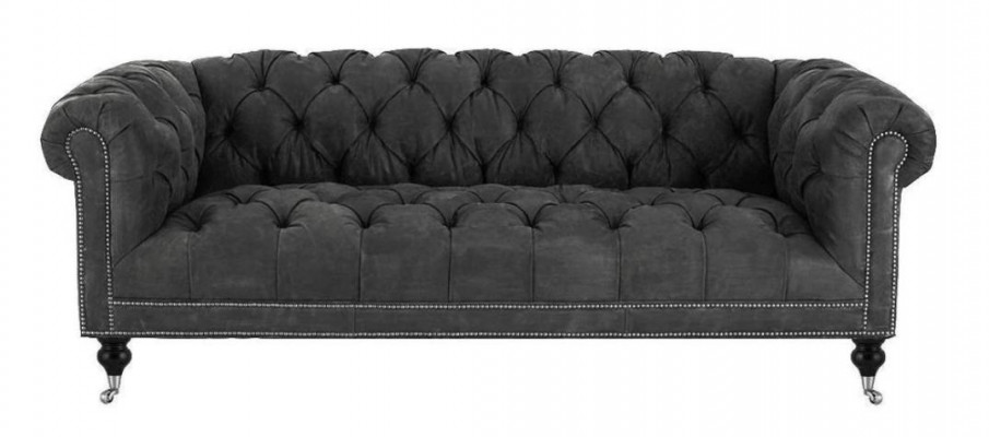 Bruin driezits Chesterfield modern design leren bankstel design meubels fluweel stof