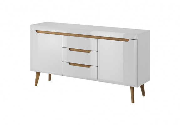Moderne houten dressoir ladekast commode woonkamer kast 160cm.