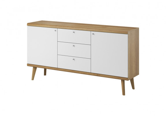 Moderne houten XXL lage commode 107 cm dressoirplanken woonkamerkast dressoirs