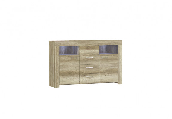 Commodes SK155 Commodes dressoir Kast 2 deuren MDF houten kast 4 laden