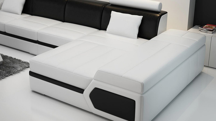 Comfort wordt gecombineerd met esthetiek. Moderne L-vormige banken voor eigentijdse woonruimtes.