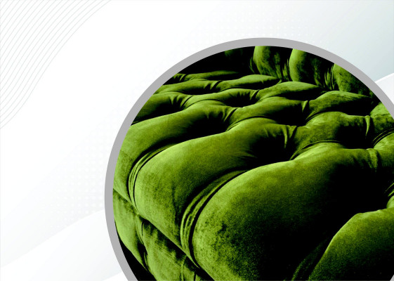 Chesterfield Groene driezits woonkamer designbank gestoffeerde bank textiel Nieuw
