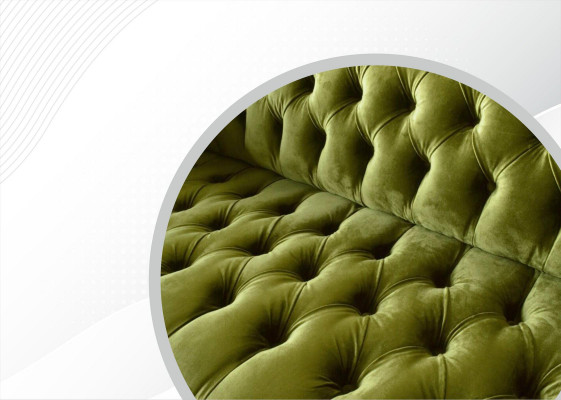 Chesterfield Groene driezits woonkamer designbank gestoffeerde bank textiel Nieuw