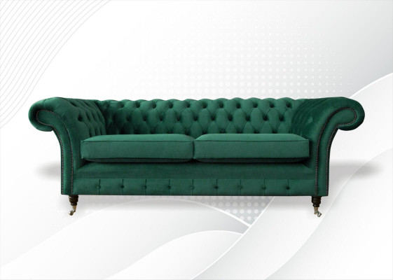 Chesterfield 3-zits Groen Woonkamer Modern Design Bankstellen Bank Originele Stof