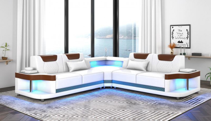 Ontwerp Esk hoekbank L-vorm Moderne banken Leren bank Bankstel Nieuwe_woonkamer_bank