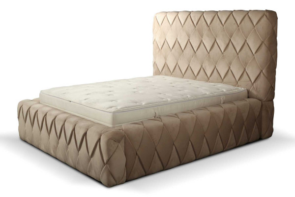 Luxe bedframe 180x200 cm Kleur beige Hoofdeinde Bedden Slaapkamer Meubels