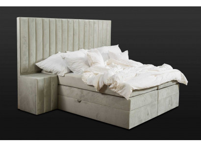 Luxe slaapkamer nachtkastje bedden bed 3-delige complete set design inrichting. 