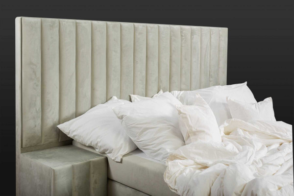 Luxe slaapkamer nachtkastje bedden bed 3-delige complete set design inrichting. 