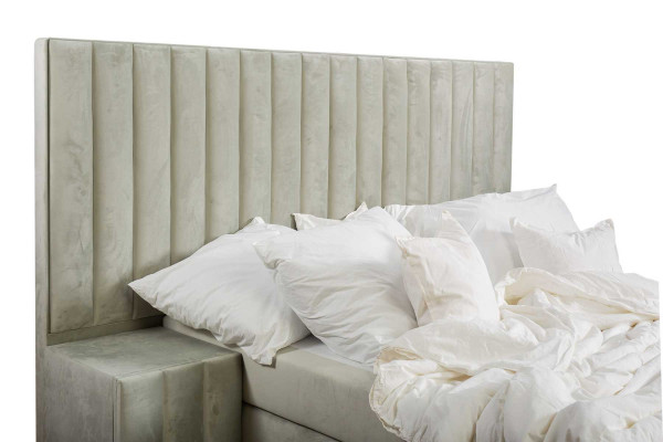 Luxe slaapkamer nachtkastje bedden bed 3-delige complete set design inrichting. 