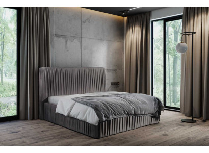 Luxe slaapkamer tweepersoonsbedden huwelijk textielbed hotelframe meubels