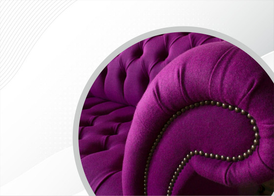 Chesterfield 3-zits bank in lila stof, ontwerp bankstellen, gestoffeerde banken, nieuw creatief sofa.